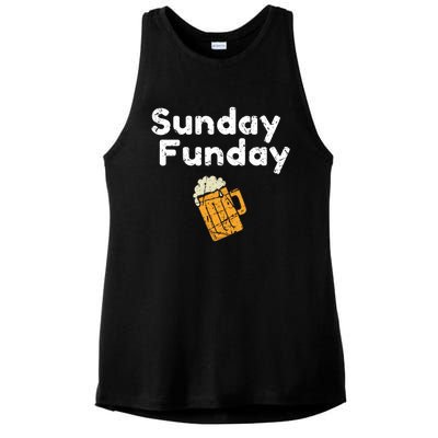 Game Day Funny Sunday Sports Funday Drinking Football Ladies PosiCharge Tri-Blend Wicking Tank