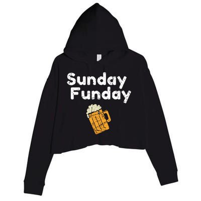 Game Day Funny Sunday Sports Funday Drinking Football Crop Fleece Hoodie