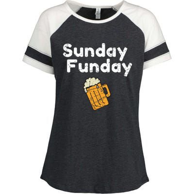 Game Day Funny Sunday Sports Funday Drinking Football Enza Ladies Jersey Colorblock Tee