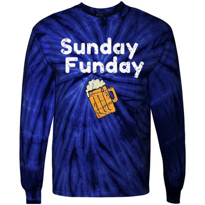 Game Day Funny Sunday Sports Funday Drinking Football Tie-Dye Long Sleeve Shirt