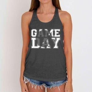 Game Day Fantasy Football Season Funny Women's Knotted Racerback Tank