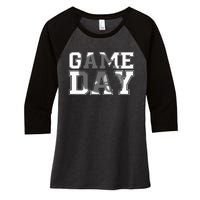 Game Day Fantasy Football Season Funny Women's Tri-Blend 3/4-Sleeve Raglan Shirt