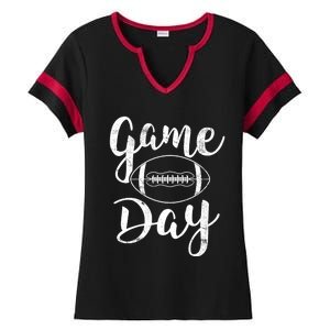 Game Day Football Cute Football Top Meaningful Gift Ladies Halftime Notch Neck Tee