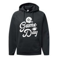 Game Day Fantasy Football Season FunnyVintage Performance Fleece Hoodie