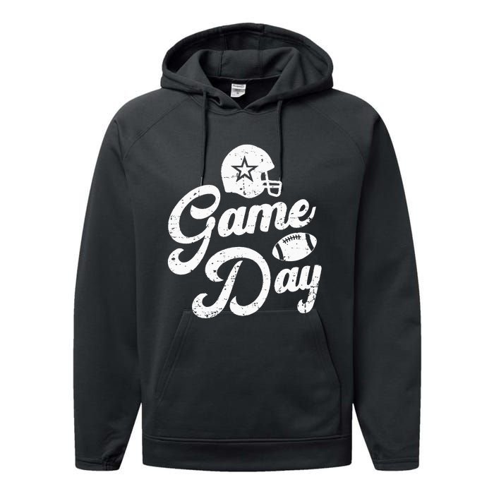 Game Day Fantasy Football Season FunnyVintage Performance Fleece Hoodie