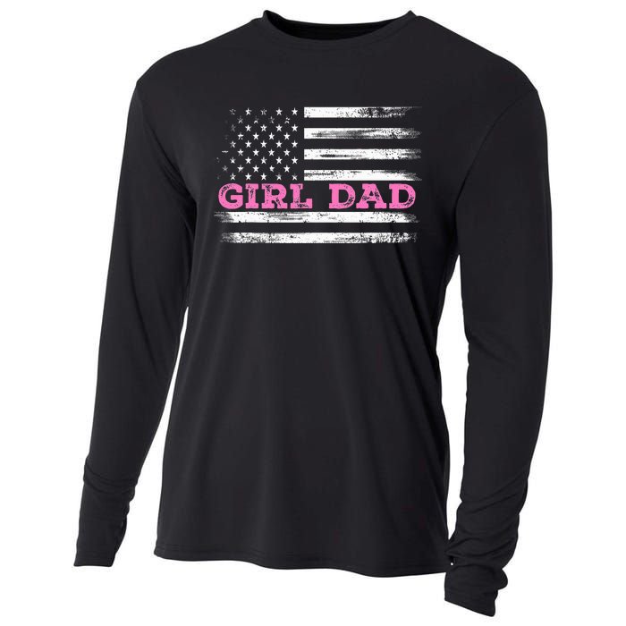 Girl Dad FatherS Day Dad Daughter Dad Of Outnumbered Cooling Performance Long Sleeve Crew