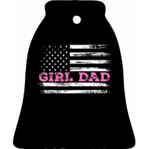 Girl Dad FatherS Day Dad Daughter Dad Of Outnumbered Ceramic Bell Ornament