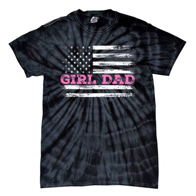 Girl Dad FatherS Day Dad Daughter Dad Of Outnumbered Tie-Dye T-Shirt