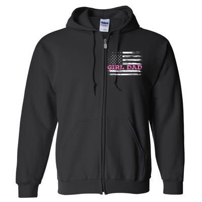 Girl Dad FatherS Day Dad Daughter Dad Of Outnumbered Full Zip Hoodie