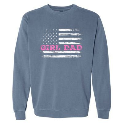 Girl Dad FatherS Day Dad Daughter Dad Of Outnumbered Garment-Dyed Sweatshirt