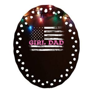 Girl Dad FatherS Day Dad Daughter Dad Of Outnumbered Ceramic Oval Ornament