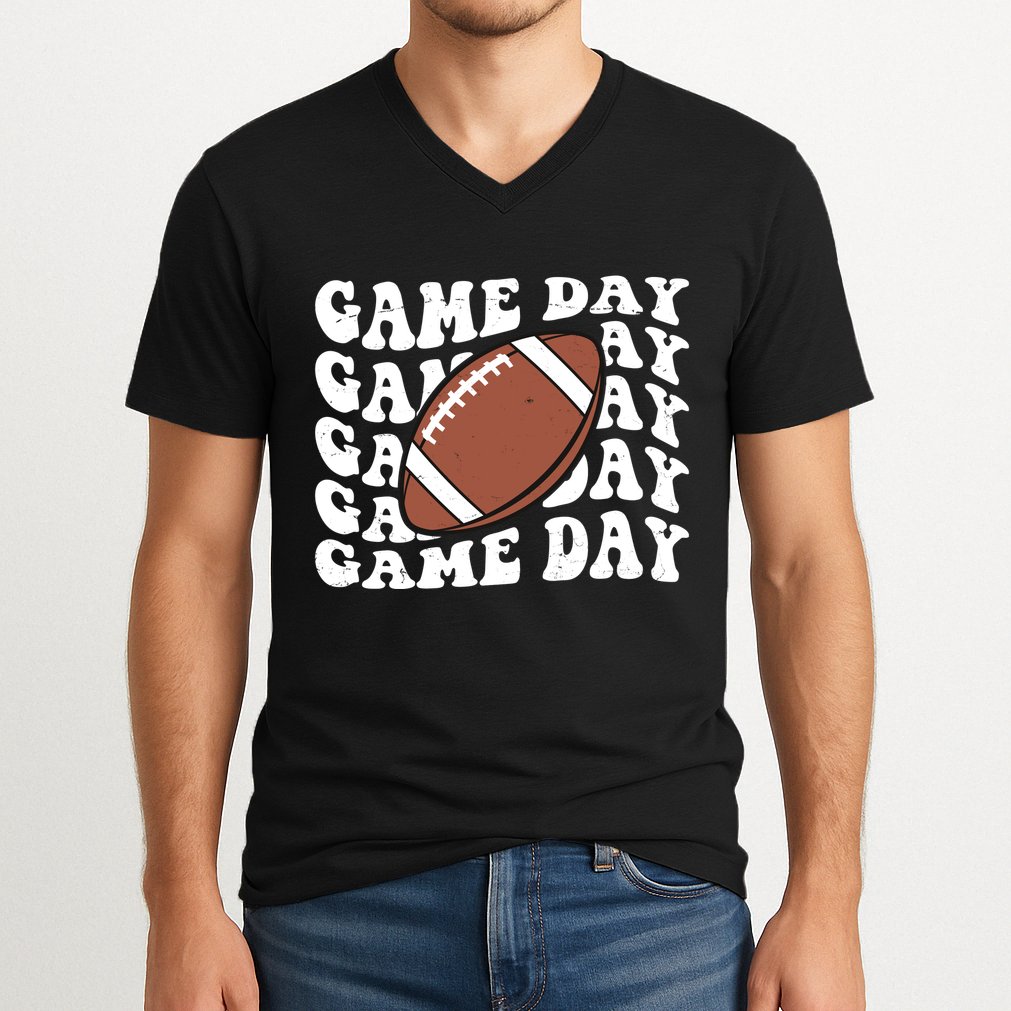 Game Day Football Fan V-Neck T-Shirt