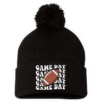 Game Day Football Fan Pom Pom 12in Knit Beanie