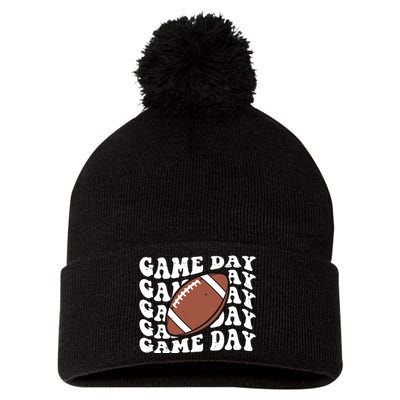 Game Day Football Fan Pom Pom 12in Knit Beanie