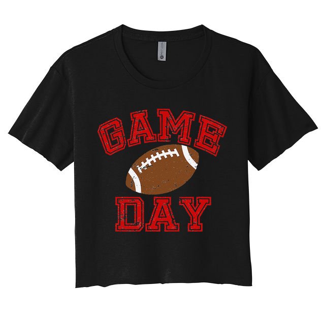 Game Day Football MOM AUNT SISTER BROTHER Crop Top