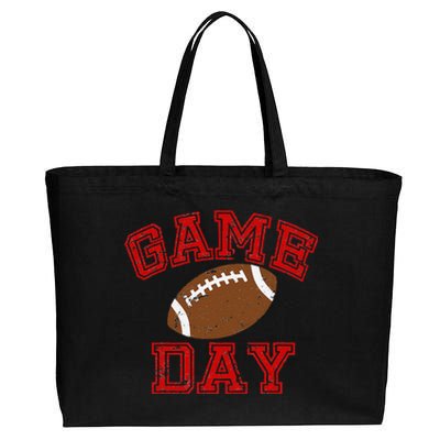 Game Day Football MOM AUNT SISTER BROTHER Cotton Canvas Jumbo Tote