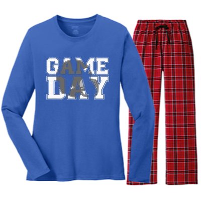 Game Day Fantasy Football Season Funny Women's Long Sleeve Flannel Pajama Set 