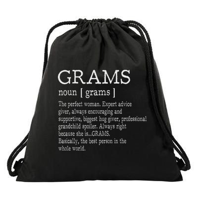Grams Definition Grandma Mother's Day Funny Gift Idea Drawstring Bag