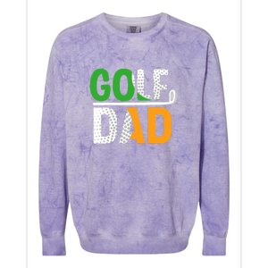 Golf Dad Gift For Father's Day Colorblast Crewneck Sweatshirt