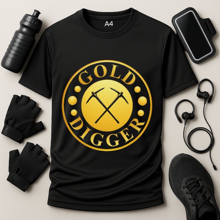 Gold Digger Gold Mining Gold Miner Cooling Performance Crew T-Shirt