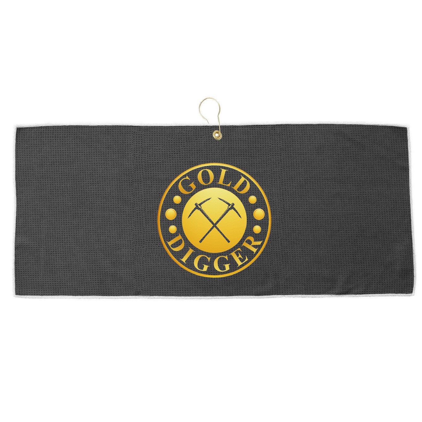 Gold Digger Gold Mining Gold Miner Large Microfiber Waffle Golf Towel