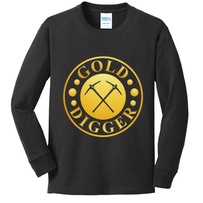 Gold Digger Gold Mining Gold Miner Kids Long Sleeve Shirt
