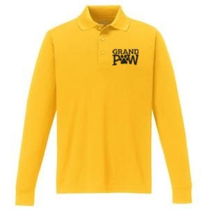 Grandpaw Dog Grandpa Shirts Grand Paw Gifts Men Dad Father Performance Long Sleeve Polo