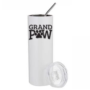 Grandpaw Dog Grandpa Shirts Grand Paw Gifts Men Dad Father Stainless Steel Tumbler