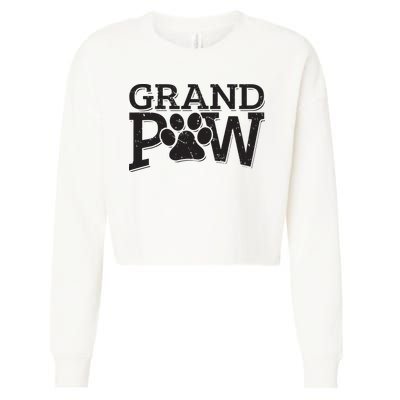 Grandpaw Dog Grandpa Shirts Grand Paw Gifts Men Dad Father Cropped Pullover Crew