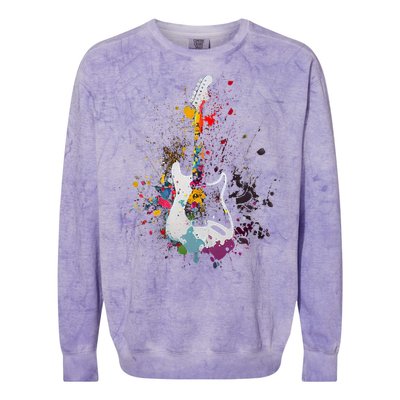 Guitar Design Guitar Gift For Guitarist Colorblast Crewneck Sweatshirt