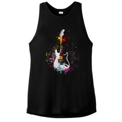 Guitar Design Guitar Gift For Guitarist Ladies PosiCharge Tri-Blend Wicking Tank