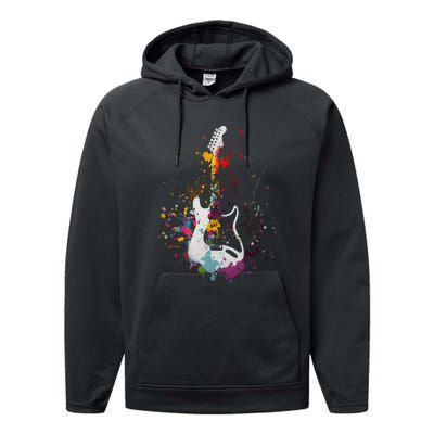 Guitar Design Guitar Gift For Guitarist Performance Fleece Hoodie