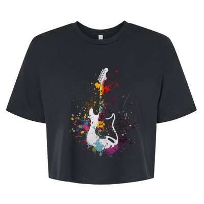 Guitar Design Guitar Gift For Guitarist Bella+Canvas Jersey Crop Tee