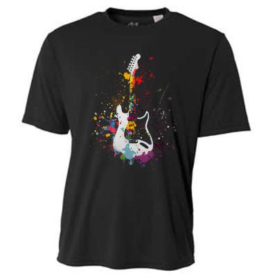 Guitar Design Guitar Gift For Guitarist Cooling Performance Crew T-Shirt