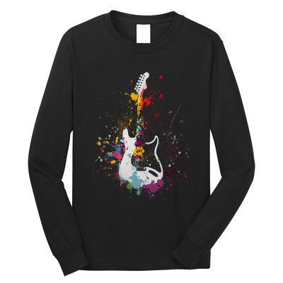 Guitar Design Guitar Gift For Guitarist Long Sleeve Shirt