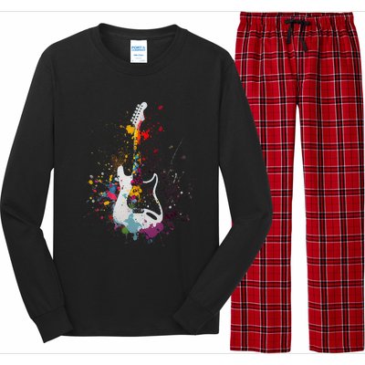 Guitar Design Guitar Gift For Guitarist Long Sleeve Pajama Set