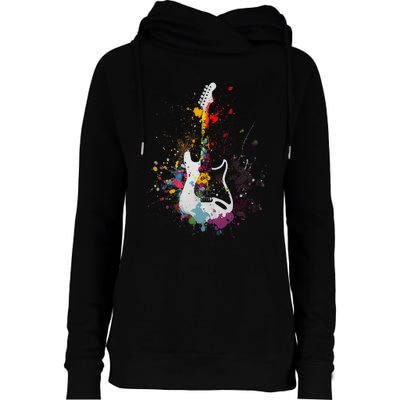 Guitar Design Guitar Gift For Guitarist Womens Funnel Neck Pullover Hood