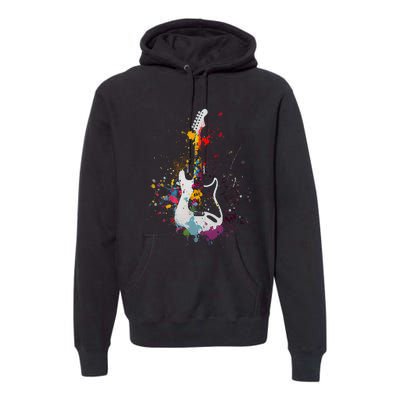 Guitar Design Guitar Gift For Guitarist Premium Hoodie