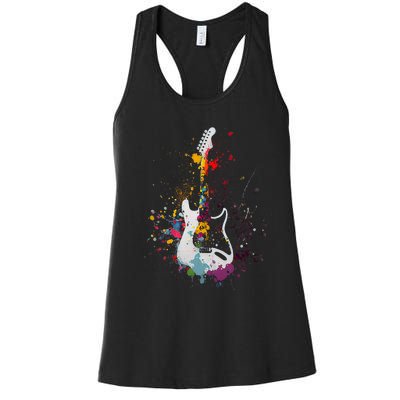 Guitar Design Guitar Gift For Guitarist Women's Racerback Tank