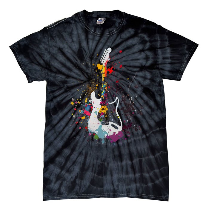 Guitar Design Guitar Gift For Guitarist Tie-Dye T-Shirt