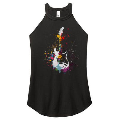 Guitar Design Guitar Gift For Guitarist Women’s Perfect Tri Rocker Tank