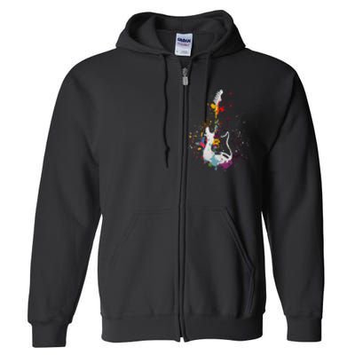 Guitar Design Guitar Gift For Guitarist Full Zip Hoodie