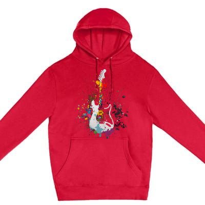 Guitar Design Guitar Gift For Guitarist Premium Pullover Hoodie