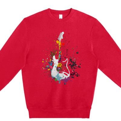 Guitar Design Guitar Gift For Guitarist Premium Crewneck Sweatshirt