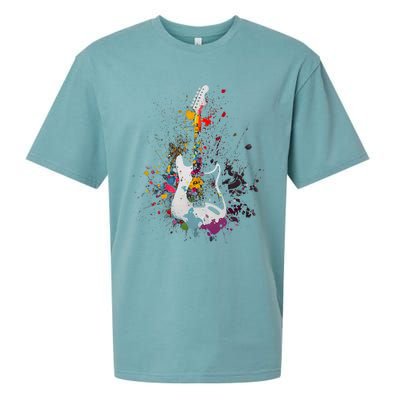 Guitar Design Guitar Gift For Guitarist Sueded Cloud Jersey T-Shirt