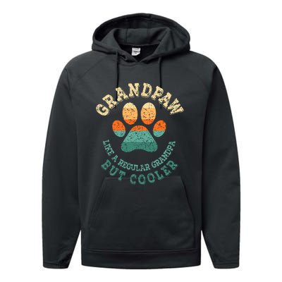 Grandpaw Dog Grandpa Grandfather Grand Paw Performance Fleece Hoodie