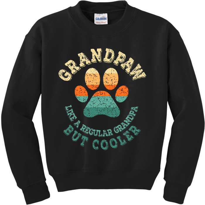 Grandpaw Dog Grandpa Grandfather Grand Paw Kids Sweatshirt