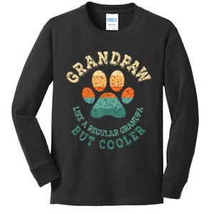 Grandpaw Dog Grandpa Grandfather Grand Paw Kids Long Sleeve Shirt