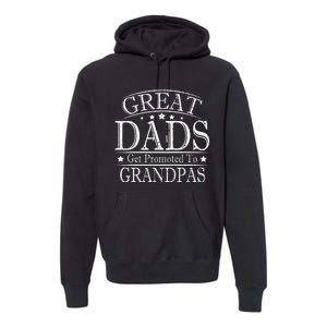 Great Dads Get Promoted to Grandpas Pops Fathers Day Premium Hoodie