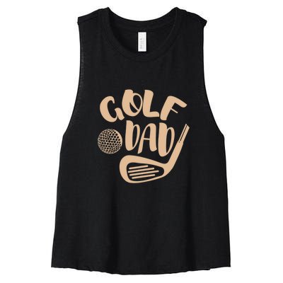 Golf Dad Gift For Father's Day Women's Racerback Cropped Tank